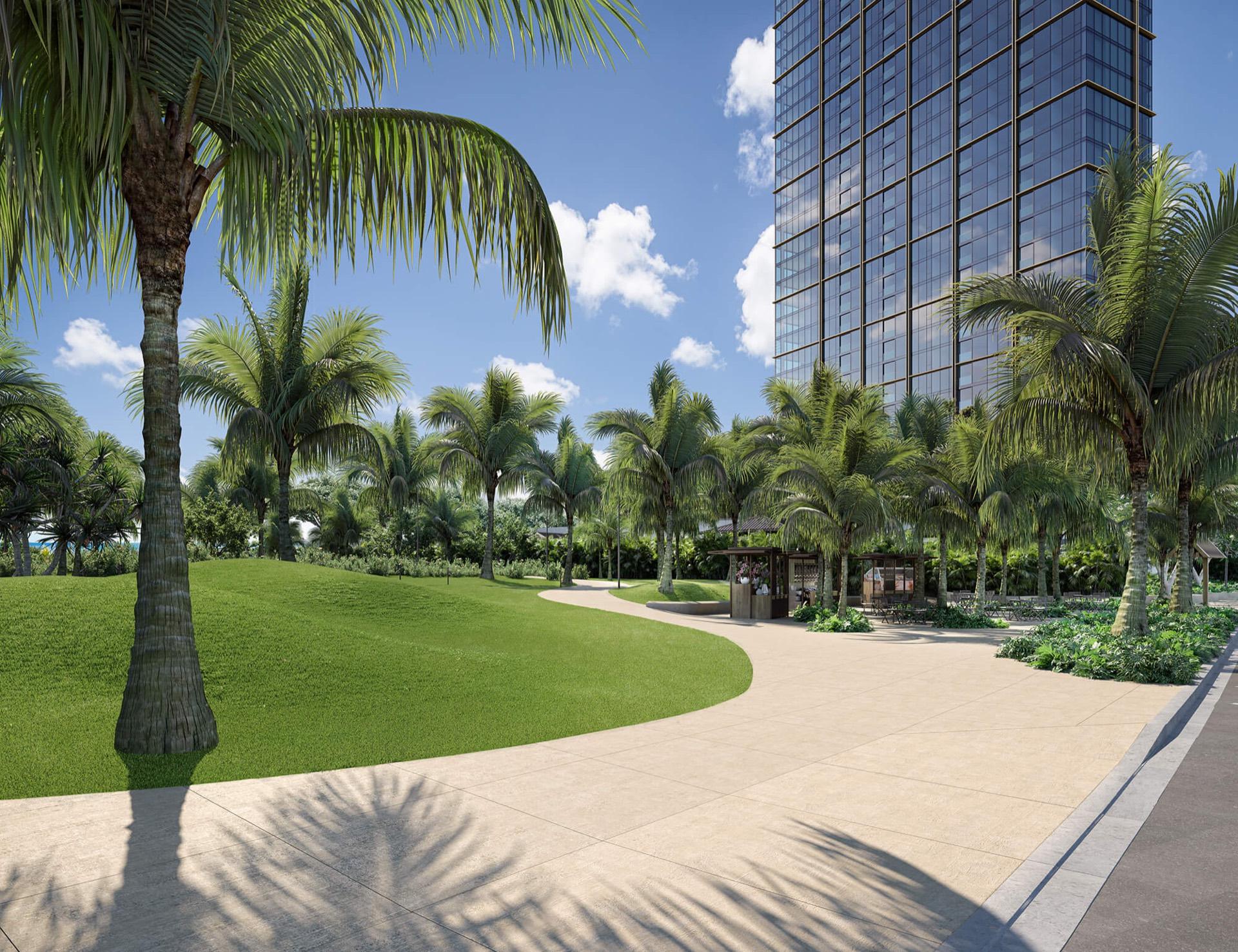 Kālae seen from Victoria Ward Park (rendering)